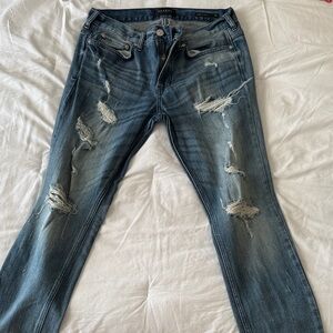 PAIGE Men's Distressed Blue Slim Jeans